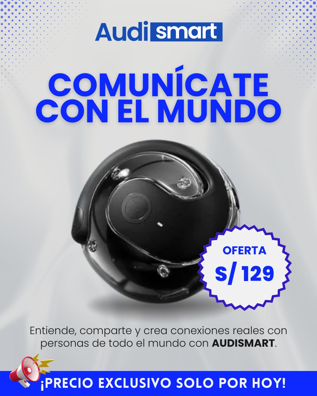 Audismart/ Traduce idiomas al instante desde tu oído/Compra 1 y el 2° a mitad de precio + envío GRATIS