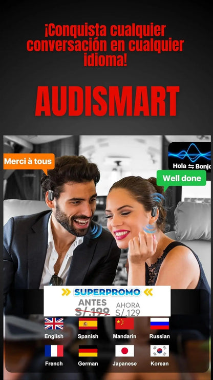 Audismart/ Traduce idiomas al instante desde tu oído/Compra 1 y el 2° a mitad de precio + envío GRATIS